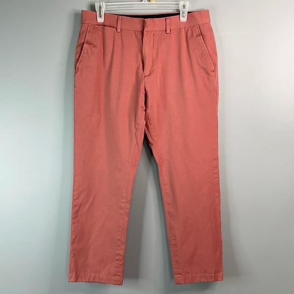 Daniel Hechter Mens Chino Pants Salmon Pink Straight Leg Pockets *As Is* Size 34 - Picture 10 of 10